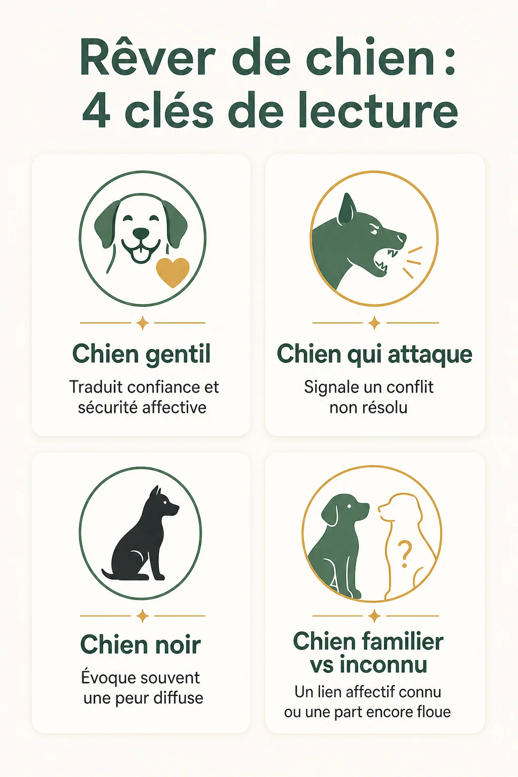 Rêver de chien : 4 clés de lecture : Chien gentil, Chien qui attaque, Chien noir, Chien familier vs inconnu